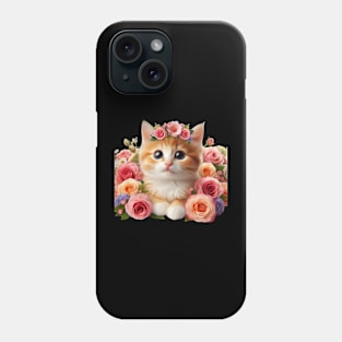 Whimsical Kitty Among Flowers: A Funny and Cute Garden Companion Phone Case