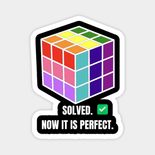 Pride colors cube perfectly solved, for dark background Magnet