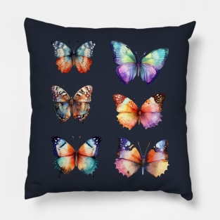 Rainbow colour Butterfly collection set sticker emoji - Classic Vintage Summer Pillow