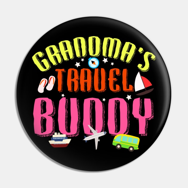 Grandma's Travel Buddy Traveling Adventure T shirt Pin by kdspecialties