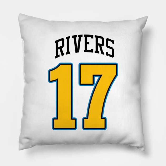 Philip Rivers #17 Pillow by Cabello's