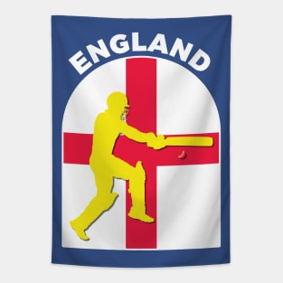 England Cricket Batsman England Flag Tapestry