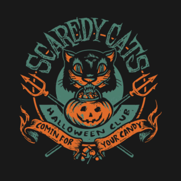 Halloween Scaredy Cats - Halloween - T-Shirt | TeePublic