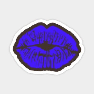 Blue lips kiss lipstick Magnet