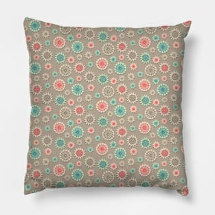 Retro Pattern Neck Gator Gray Pink and Blue Pillow