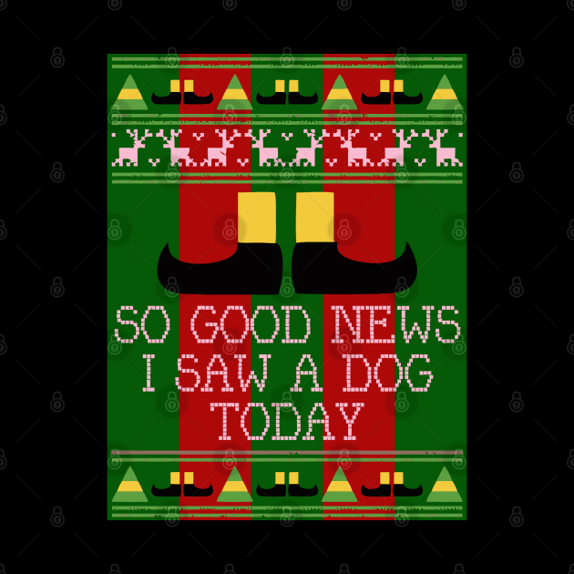 Good News Elf Quote Christmas Knit by joeysartworld