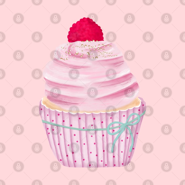 Cupcake with raspberry by CalliLetters