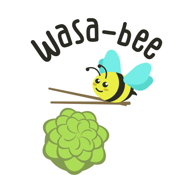 Cute Wasabi Bee Pun by Wolfkin Design