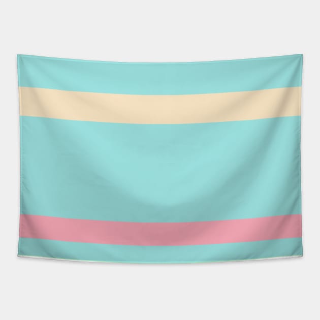 An uncommon recipe of Light Pink, Robin'S Egg Blue, Light Mint and Bisque stripes. Tapestry by Sociable Stripes