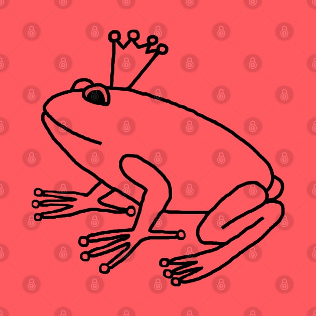 Frog Prince Minimal Line Drawing by ellenhenryart