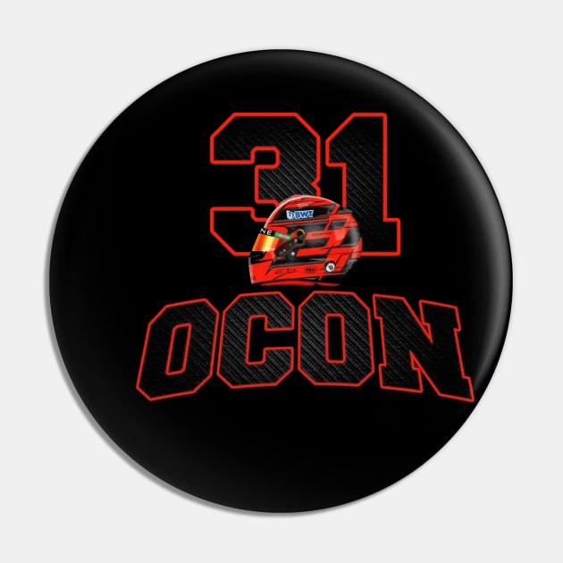 Esteban Ocon 31 Helmet Pin by lavonneroberson