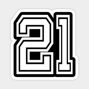 Numbers 21 for a sports team, group, or community Magnet