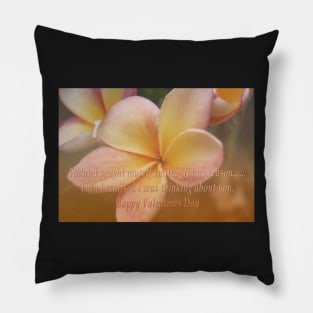 Thinking of you Frangipani Flower Valentines Card Pillow