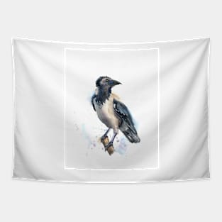 Crow - watercolor art Tapestry