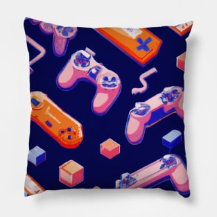 Funky Gamer Decor Pattern Pillow