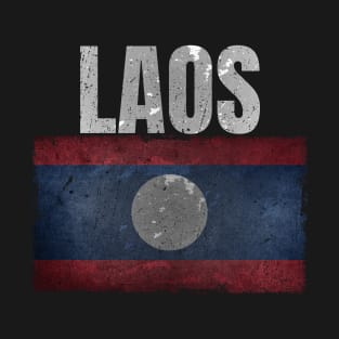 Distressed Laos Flag Graphic Gifts for Men Women Kids Lao Laotian T-Shirt