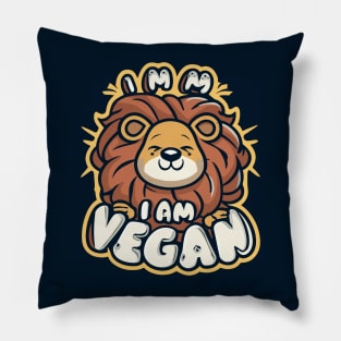 I am vegan lion Pillow