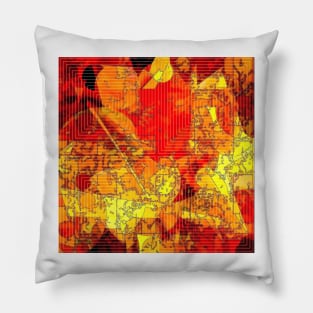 Hot Random Abstract Shapes: Maps &amp; Apps Series Pillow