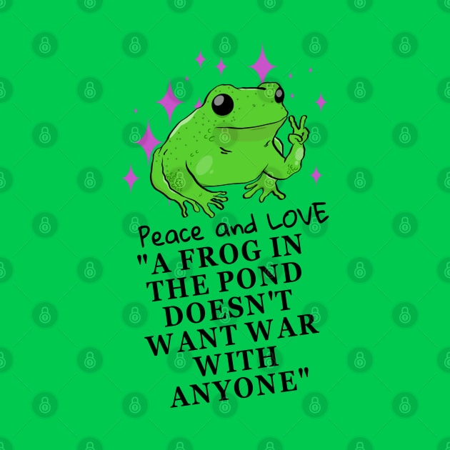 frog peace sign by Linys