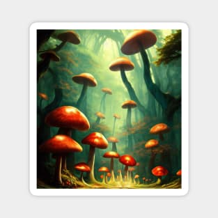 Red Mushroom Forest Magnet