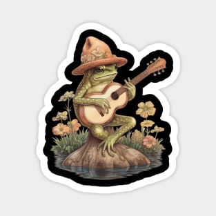 Cottagecore Aesthetic Frog Cute Vintage Magnet