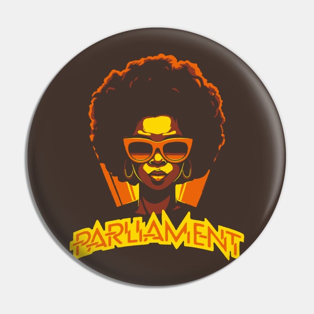 Retro Parliament Funkadelic Retro Afro Rock Music Satire Pin by robotbasecamp