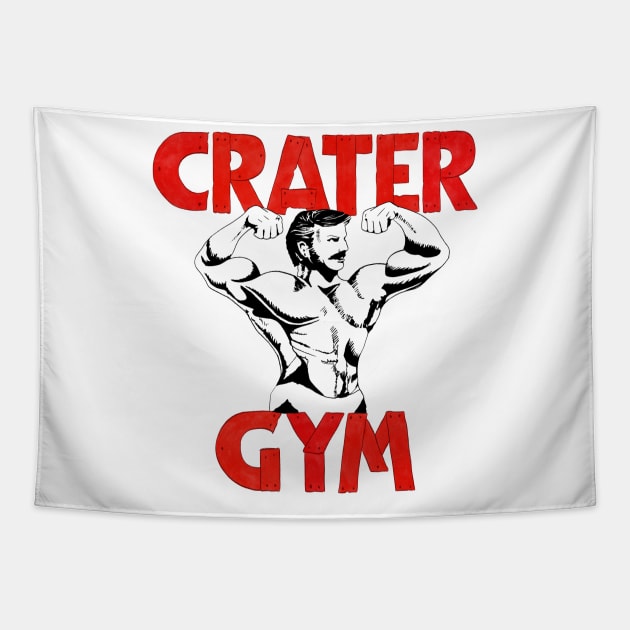 Love lies bleeding inspired vintage crater gym red Tapestry by Hanneliza