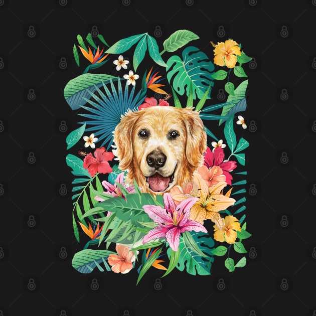 Tropical Golden Retriever 3 by LulululuPainting