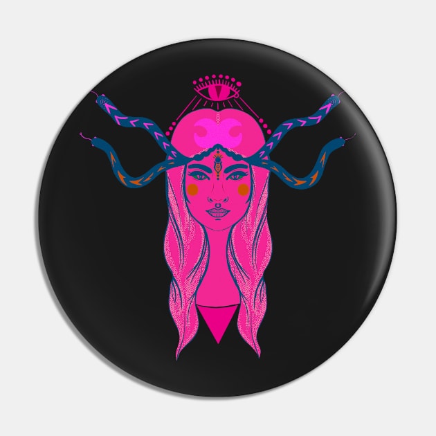 Mystic Snake Lady Pin by Kamaloca