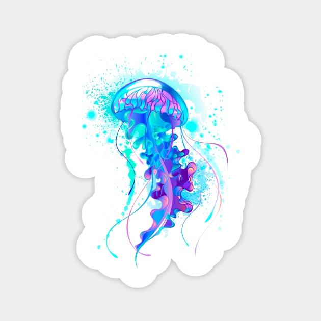 Big Blue Jellyfish Magnet by Blackmoon9