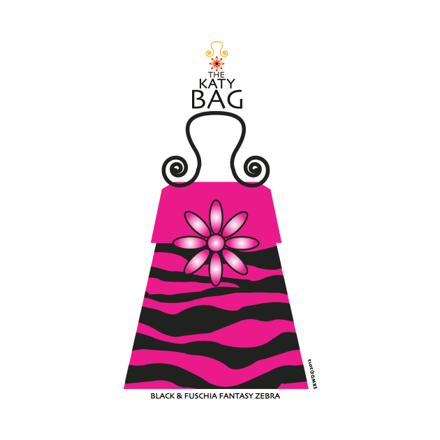 The Katy Bag / Black & Fuchsia Fantasy Zebra by srwdesign