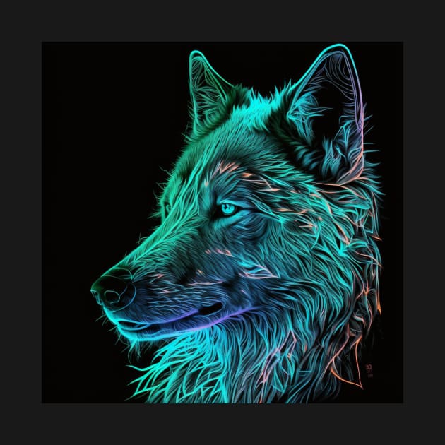 Wolf Neon Art 2 by AstroRisq