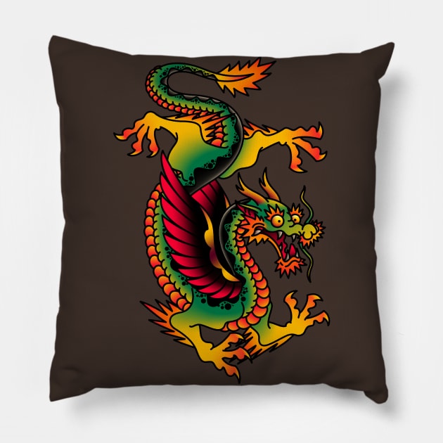 OldSalt American Traditional Dragon Pillow by OldSalt