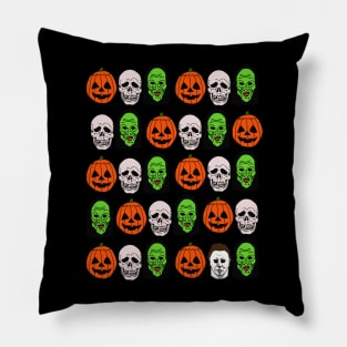 Silver Shamrock Masks Pillow