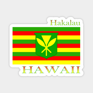 Hakalau Hawaii Islands Hawaiian Flag Beach Magnet