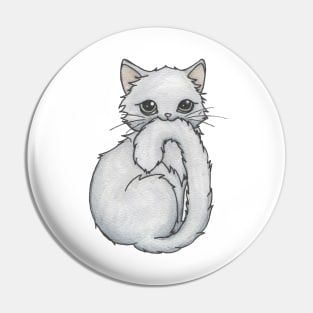 Cute Fluffy Kitten, Grey Pin