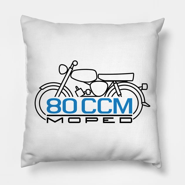 Moped S50 80cc emblem (black) Pillow by GetThatCar