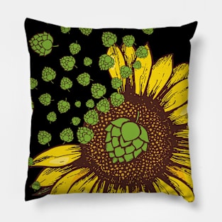 Hops and sunflower Pillow