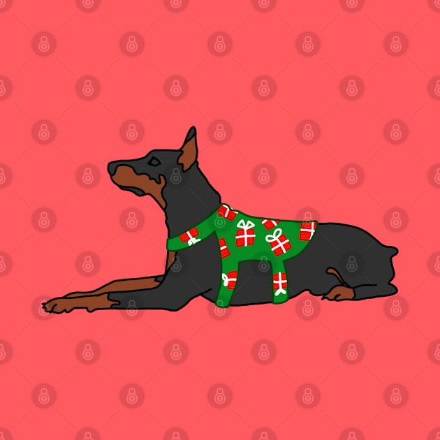 Holiday Doberman by Art by Lex