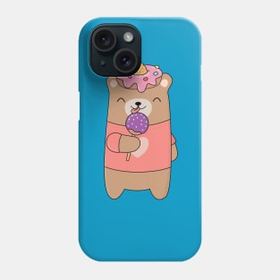 Cute and Kawaii Brown Bear T-Shirt Phone Case