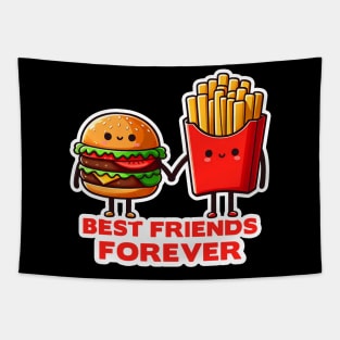 Hamburger and French Fries Best Friends Forever Tapestry