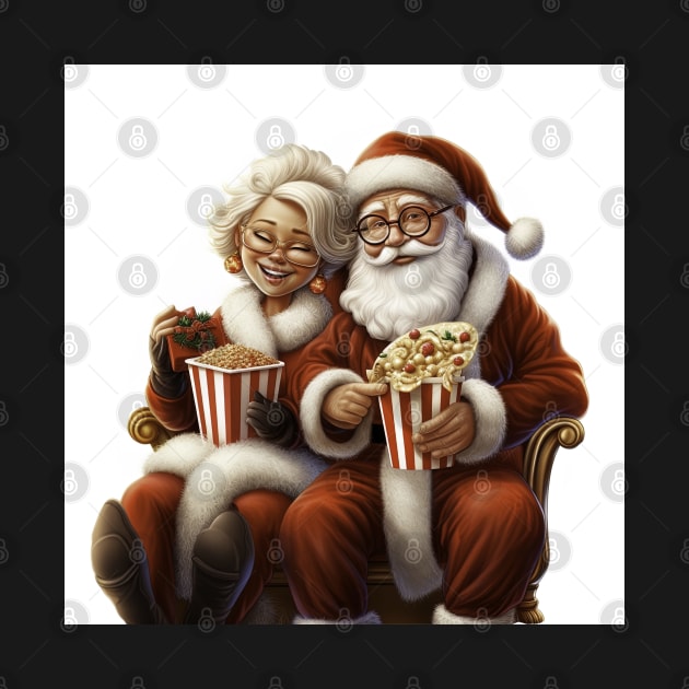 Santa Claus and his Mrs. Claus on white background by Maverick Media