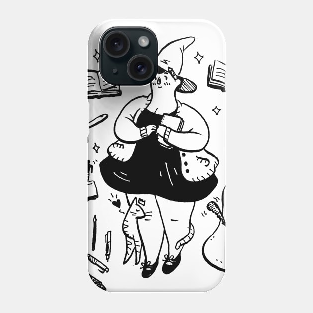 Cozy Witch Phone Case by seaeyedraw