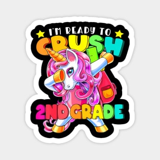 Crush 2Nd Grade Dabbing Unicorn Back To School Girls Magnet