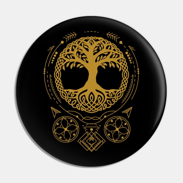 Yggdrasil - Tree of Life | Norse Pagan Symbol Pin by CelestialStudio