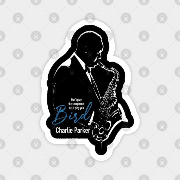 Charlie Parker silhouette Magnet by BAJAJU