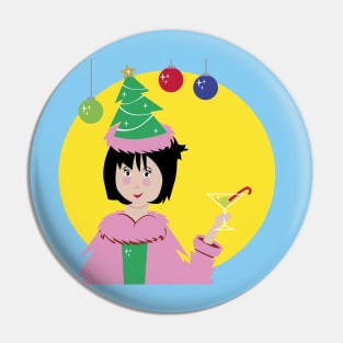 Christmas Cocktail Pin