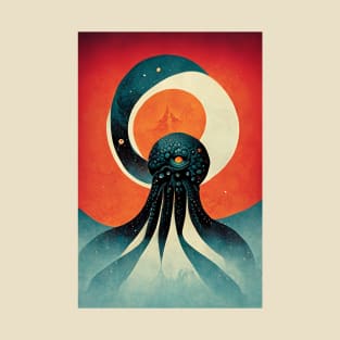 Space Octopus Retro T-Shirt