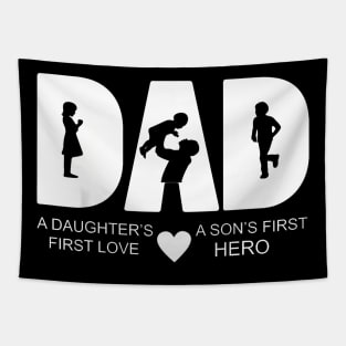 Dad Daughter And Son Quote Old Dad Or New Dad Tapestry