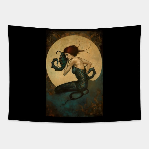 Scorpio the Scorpion Zodiac Illustration Tapestry by YeCurisoityShoppe